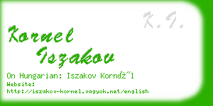 kornel iszakov business card